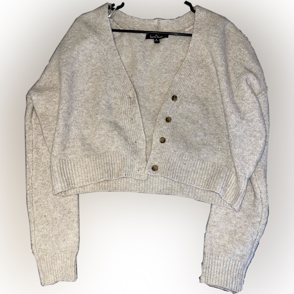 Button Up Crop Sweater : Size: Medium